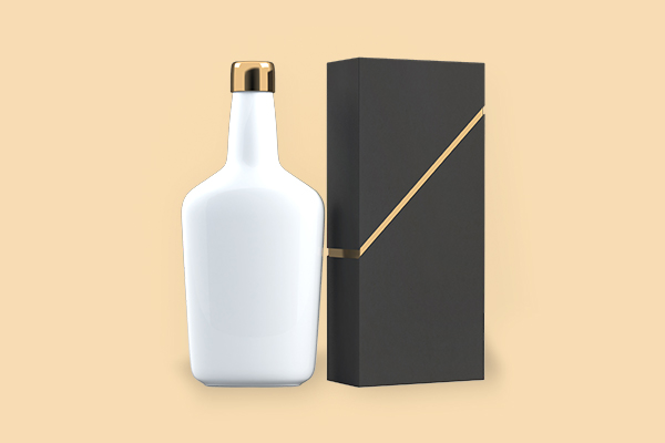 Elegant cardboard bottle packaging designed by expert packaging manufacturing companies