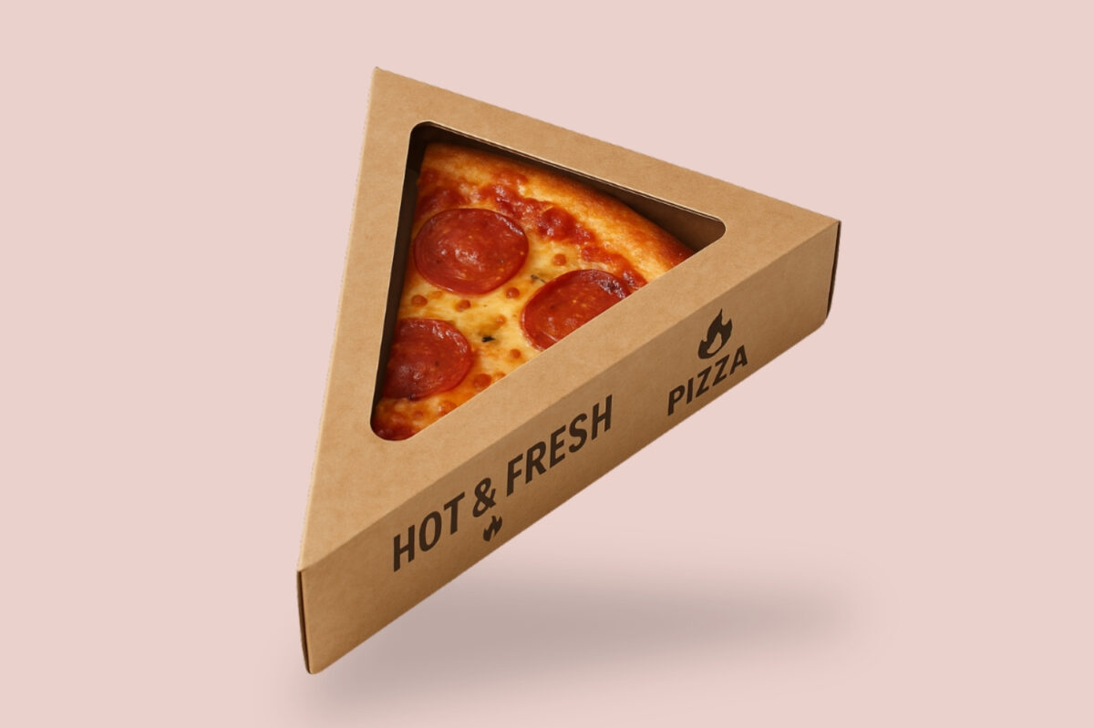 Food-grade pizza box produced by packaging manufacturing companies.