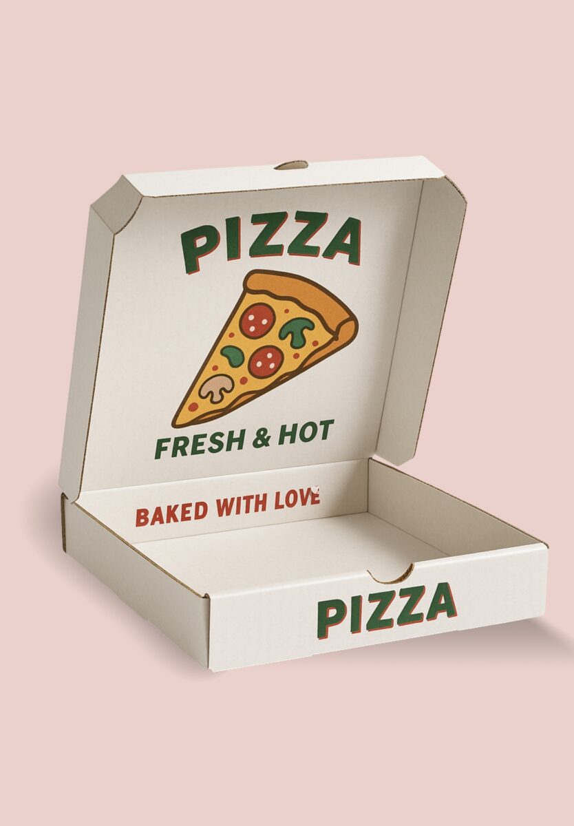 Custom pizza boxes by packaging industry companies offering packing solutions.