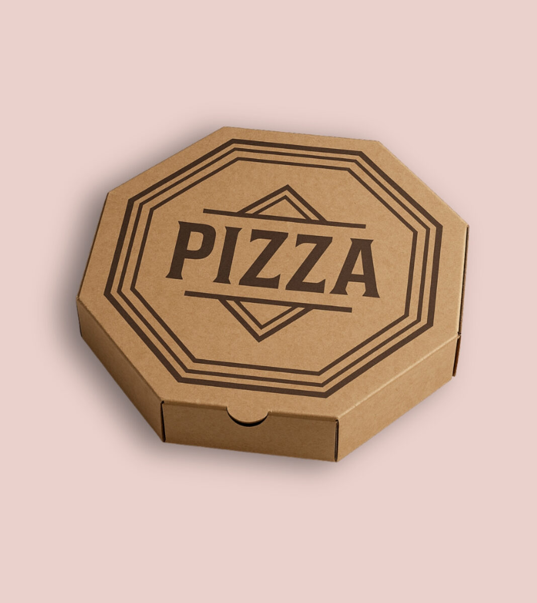 Corrugated pizza box manufactured for food packaging by box manufacturers.