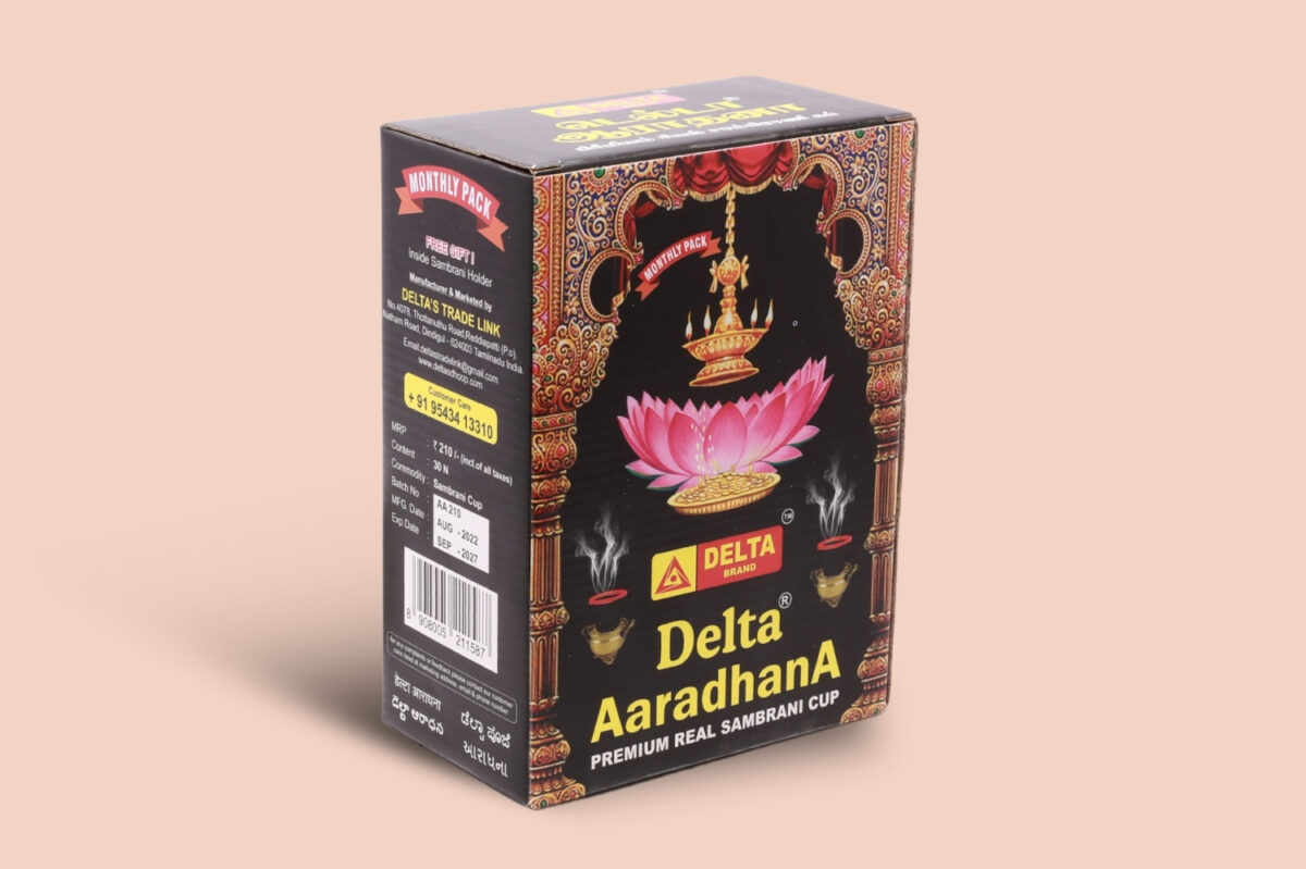 Incense Sambrani box created by a professional packaging design company.