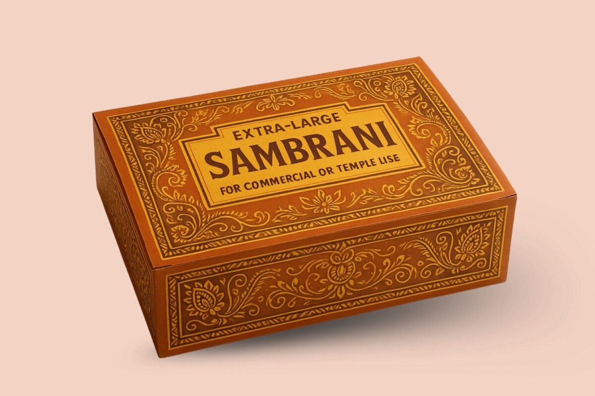 Eco-friendly Sambrani packaging box by packaging manufacturing companies.