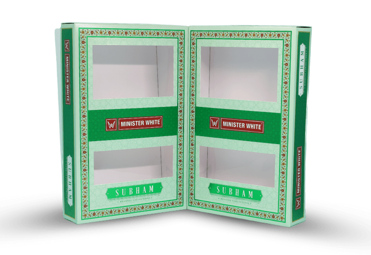 Custom window rigid box packaging designed by professional packaging manufacturers for premium retail display