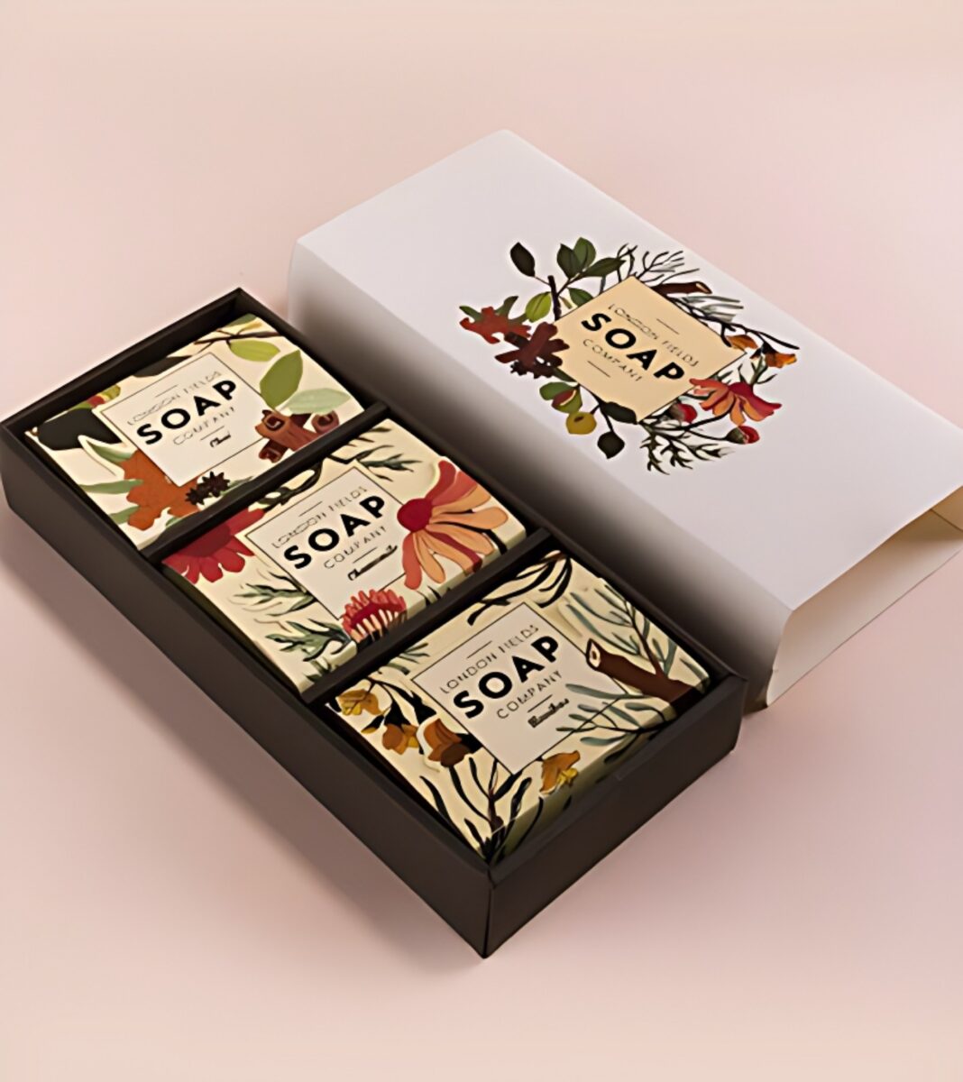 Custom printed soap box packaging manufactured by professional packaging companies.