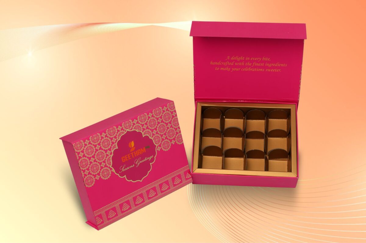 Luxury sweet box packaging designed by innovative packaging manufacturing companies